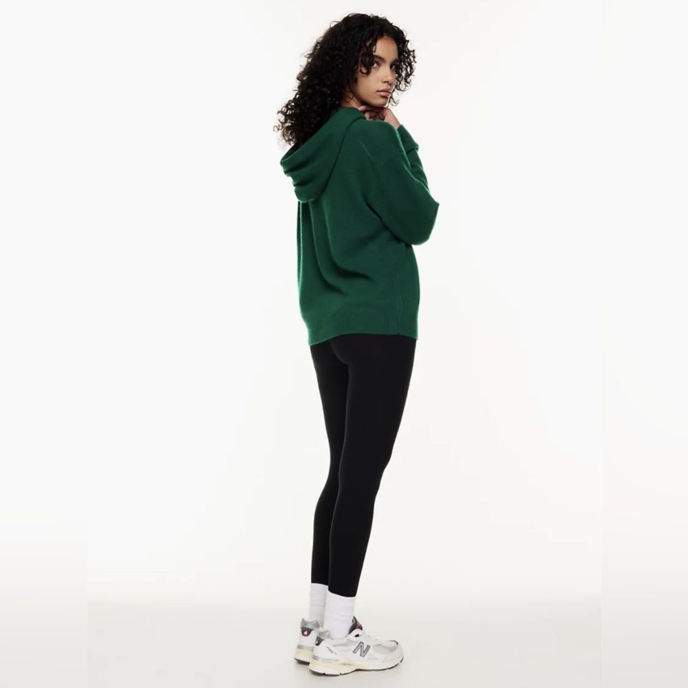 NWT Aritzia Tna Cashwool Cashmere Boxy Zip Biome Green Hoodie Women’s Size XL - Picture 3 of 4